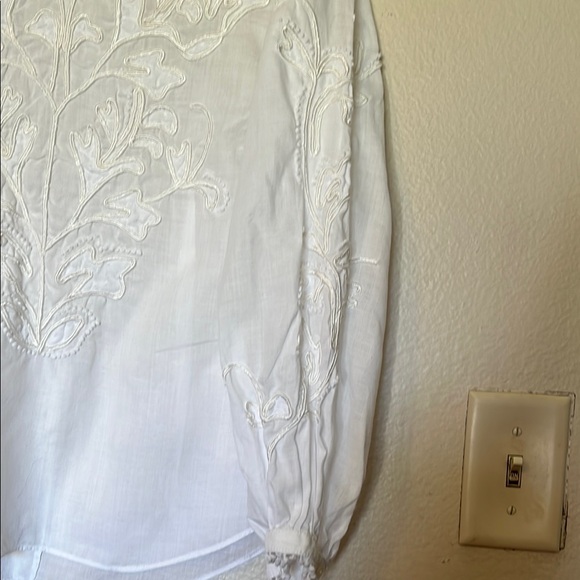 Elegant White Embroidered Women's Top Maryana Veronica beard 100 ramie - Picture 6 of 12